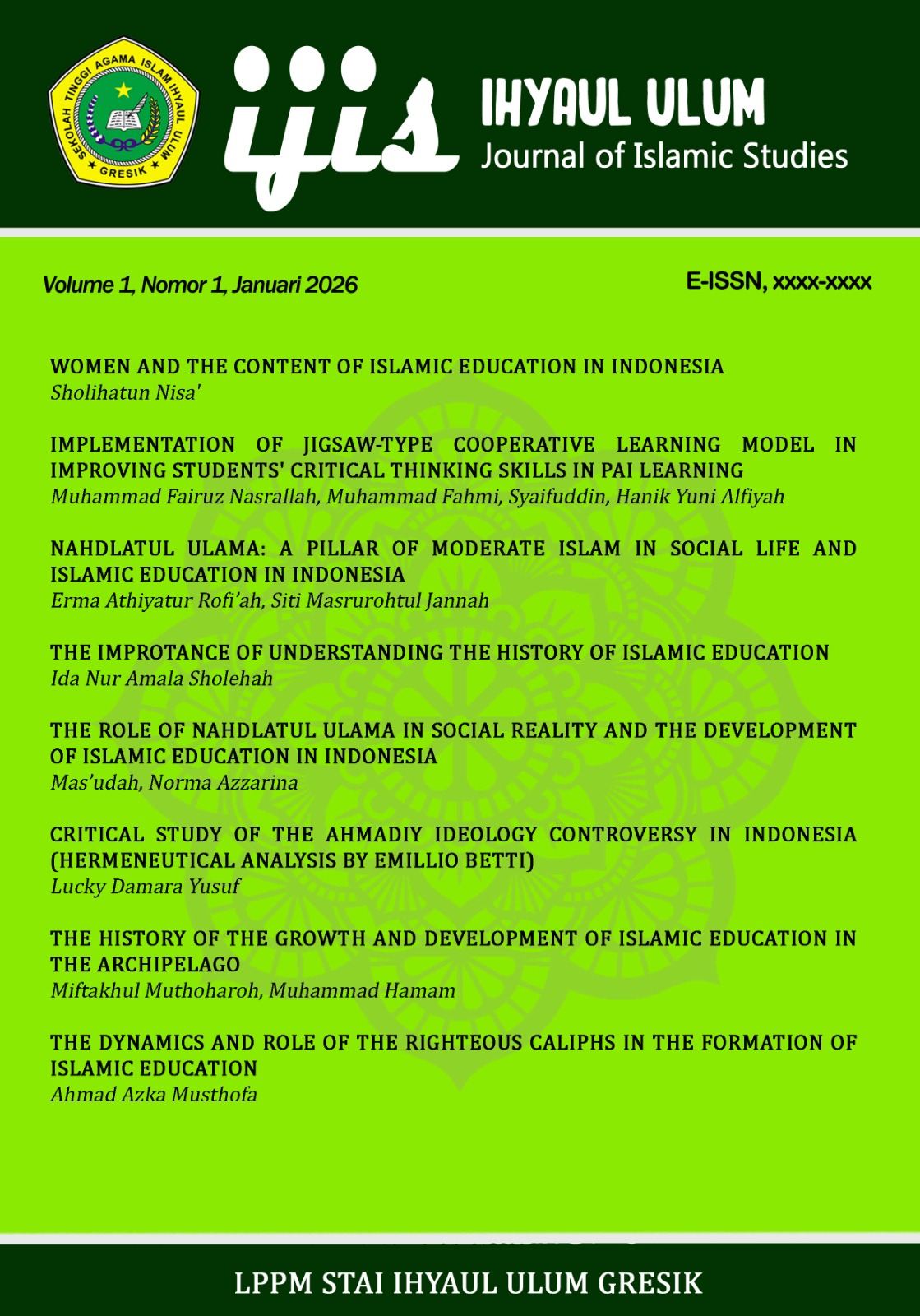 					View Vol. 1 No. 01 (2026): Januari
				